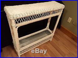Wicker Rectangle Table Plant Stand withMetal Tin Liner Insert HTF planter/holder