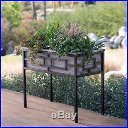 Wood and Metal Raised Garden Bed Elevated Planter Flower Vegetable Herb Patio