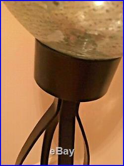 Wrought Iron & Glass Metal Floor Candle Plant Stand Candle Holder Pillar 38Tall