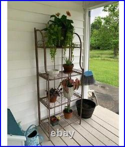 Wrought Iron Plant Flower Stand Pot Holder Rack Garden Outdoor Metal Patio Shelf