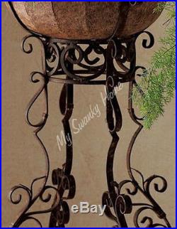 Wrought Iron SCROLLWORK Floor Planter Plant Stand Holder Large 30 Outdoor Patio