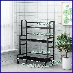 YIZAJIA Plant Stand Indoor 3 Tier Metal Outdoor Tiered Stands Shelf With whee