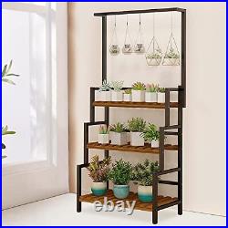 Yeshine 68 Inch Tall Metal 3-Tier Hanging Plant Stand Planter Shelves Flower