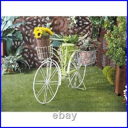 Zimlay Eclectic Green Tin Bicycle Plant Stand 36763