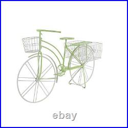 Zimlay Eclectic Green Tin Bicycle Plant Stand 36763